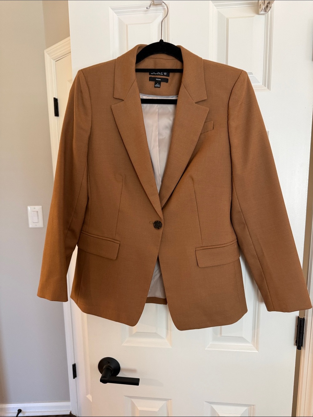 J. Crew Women's Camel Blazer - Classic Single-Button Suit Jacket
